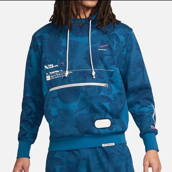 Nike Other - Nike Men's Dri-FIT Halftone Floratone Hoodie Mens Medium Blue Standard Issue NWT